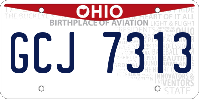 OH license plate GCJ7313