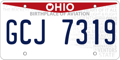 OH license plate GCJ7319