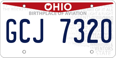 OH license plate GCJ7320