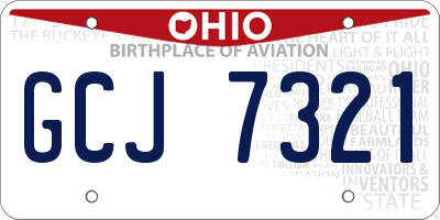 OH license plate GCJ7321