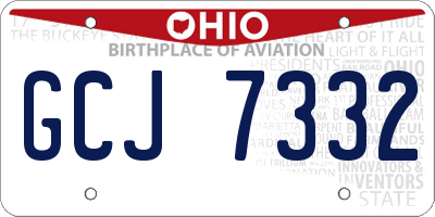 OH license plate GCJ7332