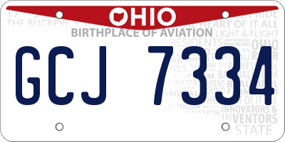 OH license plate GCJ7334