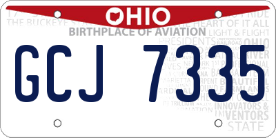 OH license plate GCJ7335