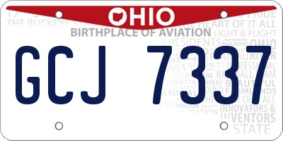 OH license plate GCJ7337