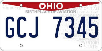 OH license plate GCJ7345