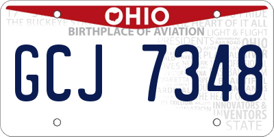 OH license plate GCJ7348