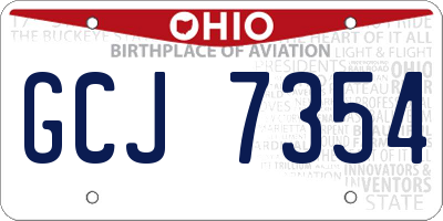OH license plate GCJ7354