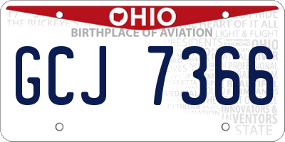 OH license plate GCJ7366