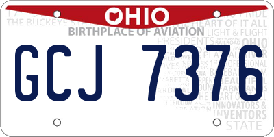 OH license plate GCJ7376