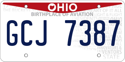 OH license plate GCJ7387