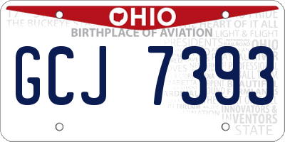 OH license plate GCJ7393