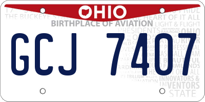 OH license plate GCJ7407