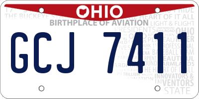 OH license plate GCJ7411