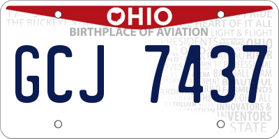 OH license plate GCJ7437