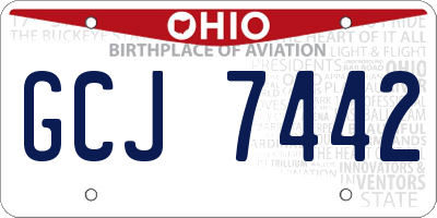 OH license plate GCJ7442