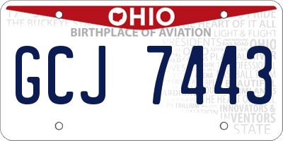 OH license plate GCJ7443