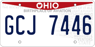 OH license plate GCJ7446