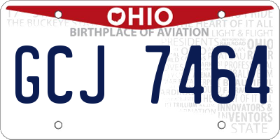 OH license plate GCJ7464