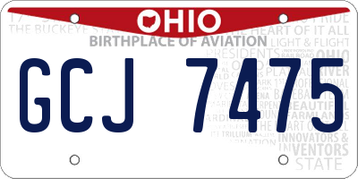 OH license plate GCJ7475