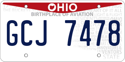 OH license plate GCJ7478