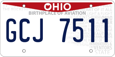 OH license plate GCJ7511