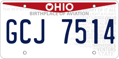 OH license plate GCJ7514