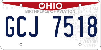 OH license plate GCJ7518