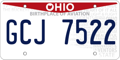 OH license plate GCJ7522
