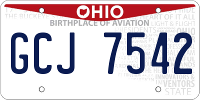 OH license plate GCJ7542