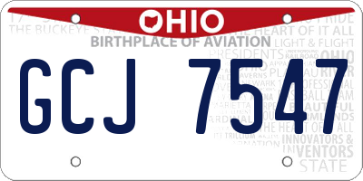 OH license plate GCJ7547