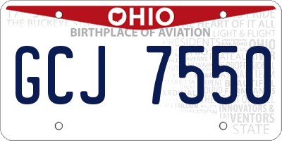 OH license plate GCJ7550