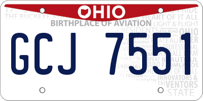 OH license plate GCJ7551
