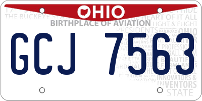 OH license plate GCJ7563