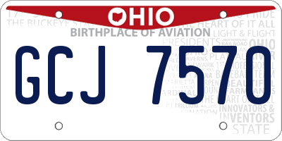 OH license plate GCJ7570
