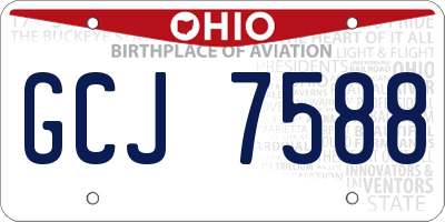 OH license plate GCJ7588