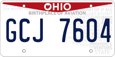 OH license plate GCJ7604