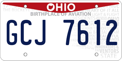 OH license plate GCJ7612