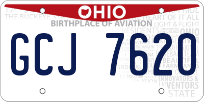 OH license plate GCJ7620