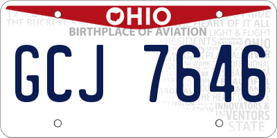 OH license plate GCJ7646