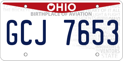 OH license plate GCJ7653