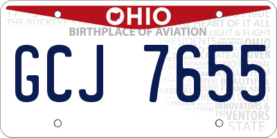 OH license plate GCJ7655