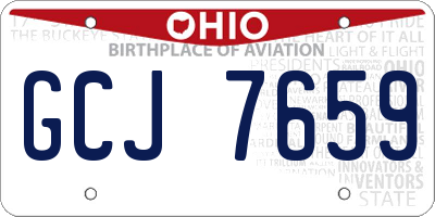 OH license plate GCJ7659