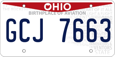 OH license plate GCJ7663