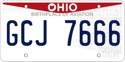 OH license plate GCJ7666