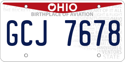 OH license plate GCJ7678