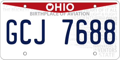 OH license plate GCJ7688