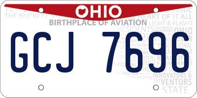 OH license plate GCJ7696