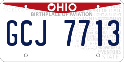OH license plate GCJ7713
