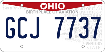 OH license plate GCJ7737