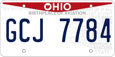 OH license plate GCJ7784